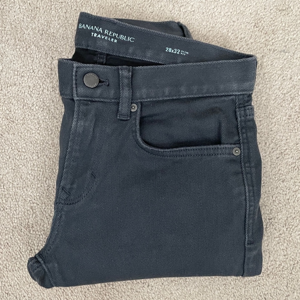 Banana Republic Traveler Jeans - Dark Gray (Size 28W x 32L)